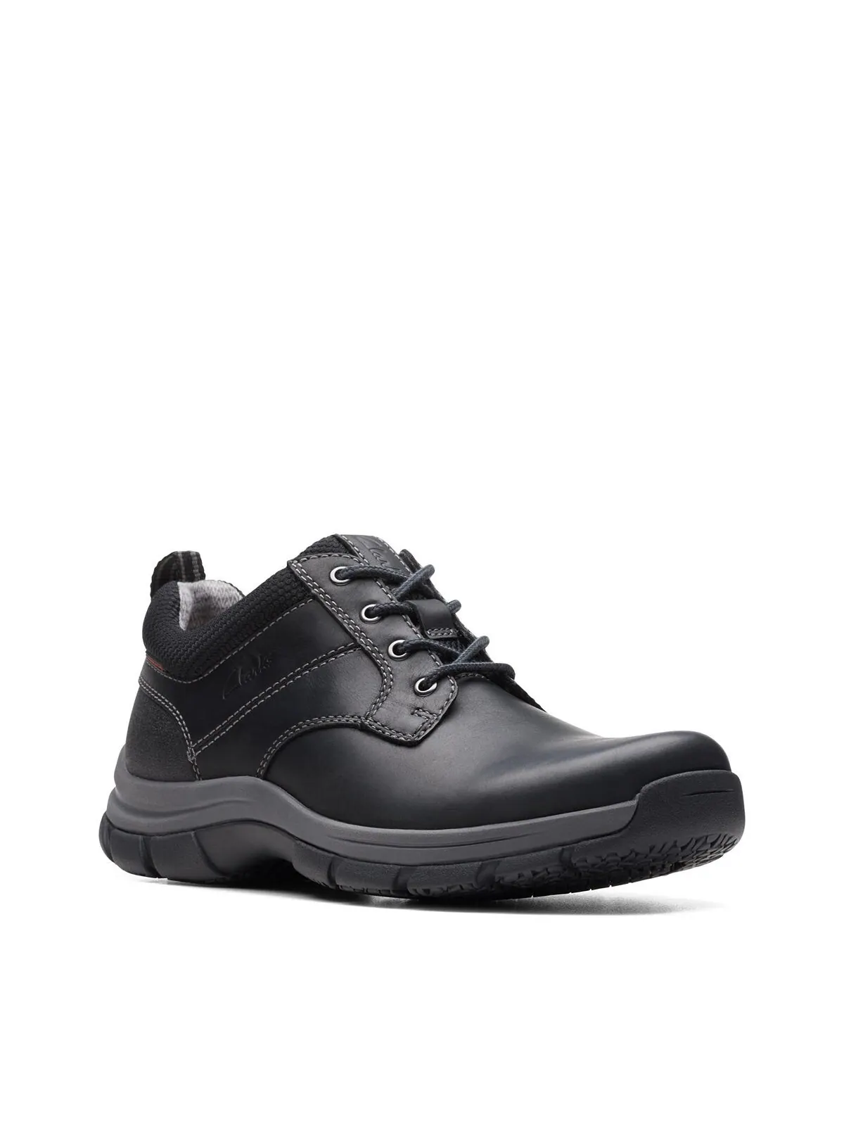 Туфли мужские Clarks Walpath кожаные низкие на шнуровке — изображение 1 из 7, черный