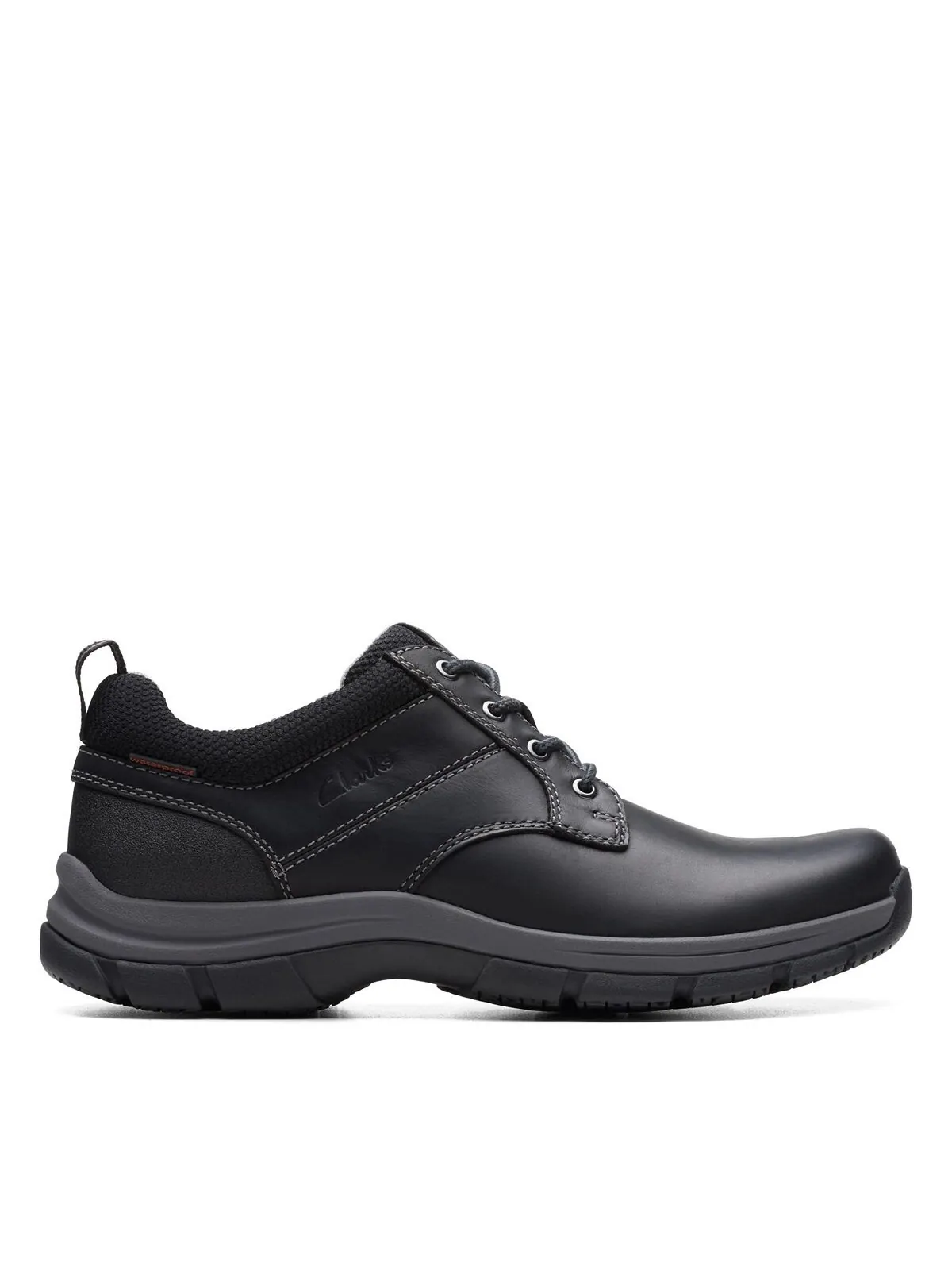 Туфли мужские Clarks Walpath кожаные низкие на шнуровке — изображение 2 из 7, черный
