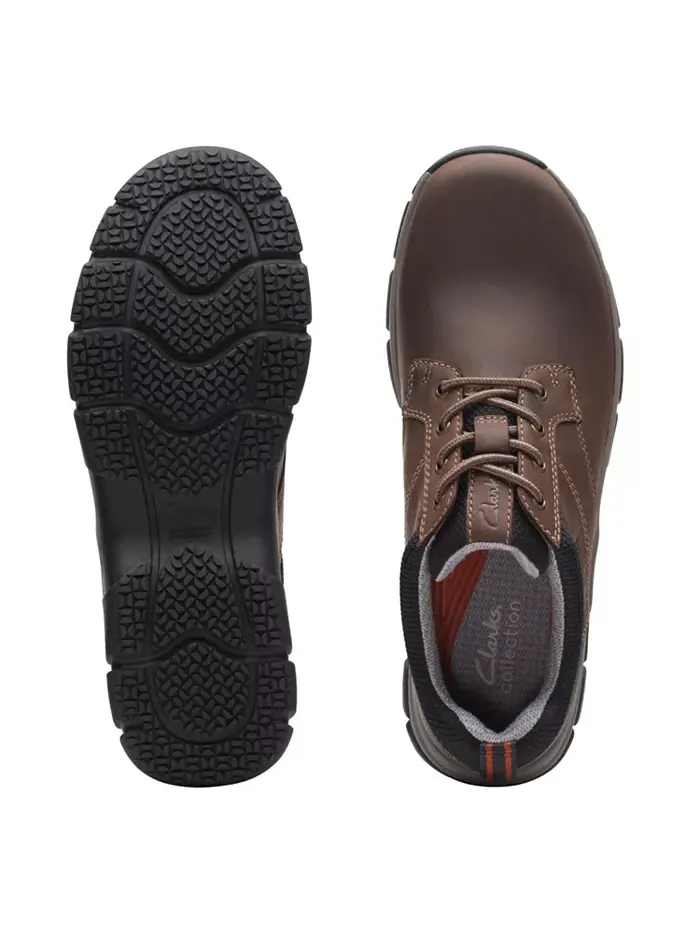 Мужские кеды Clarks Walpath Leather Low Top, коричневые, на шнурках — изображение 4 из 7, коричневый
