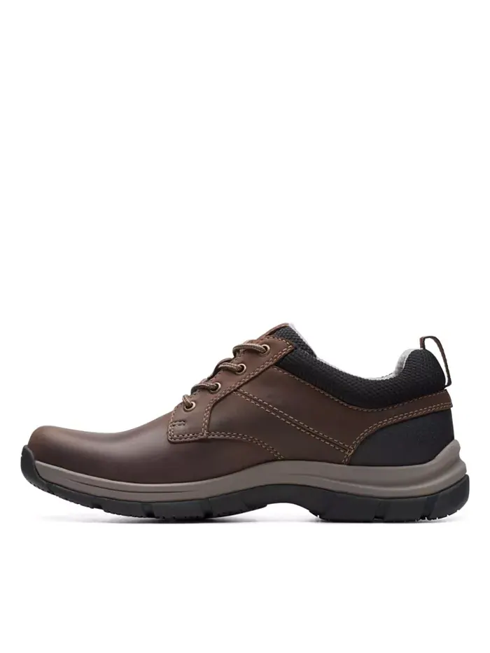 Мужские кеды Clarks Walpath Leather Low Top, коричневые, на шнурках — изображение 5 из 7, коричневый