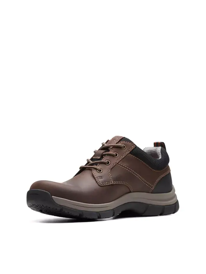 Мужские кеды Clarks Walpath Leather Low Top, коричневые, на шнурках — изображение 6 из 7, коричневый