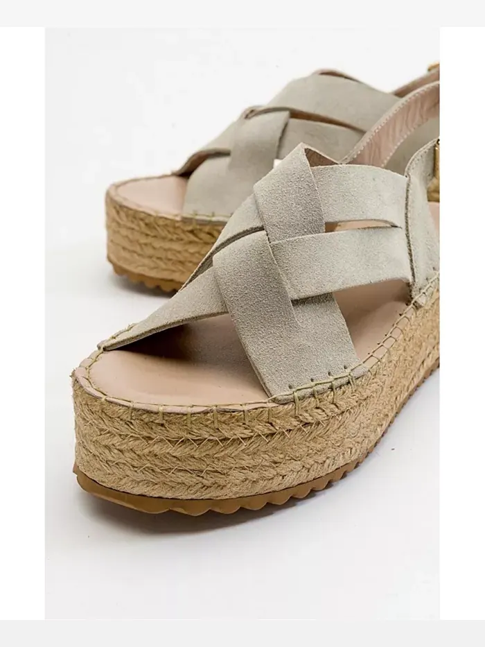 Сандалии на платформе Lontano из замши (женские) Forever & Always Shoes — изображение 2 из 6, бежевый