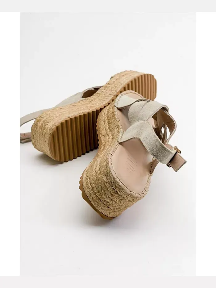 Сандалии на платформе Lontano из замши (женские) Forever & Always Shoes — изображение 5 из 6, бежевый