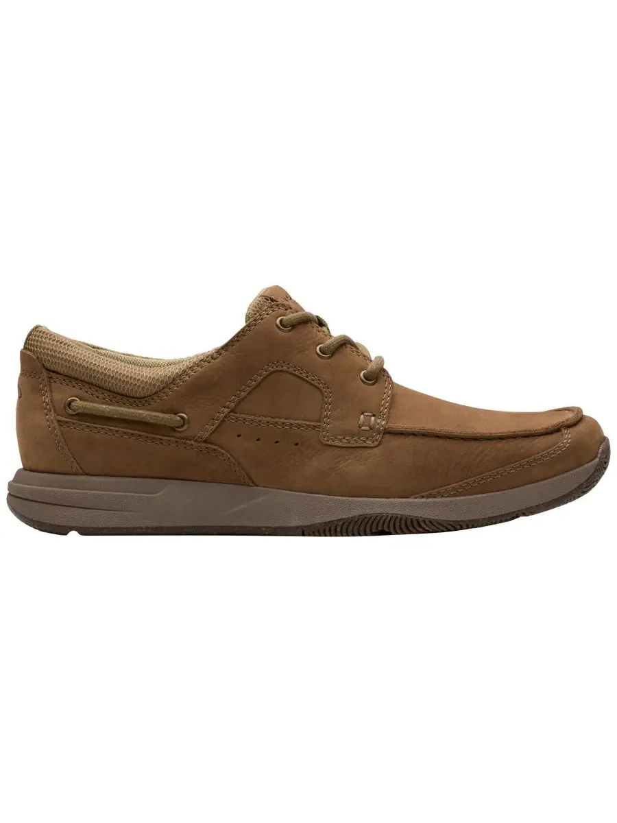 Туфли мужские Clarks Sailview на шнуровке, кожаные — изображение 2 из 6, песочный