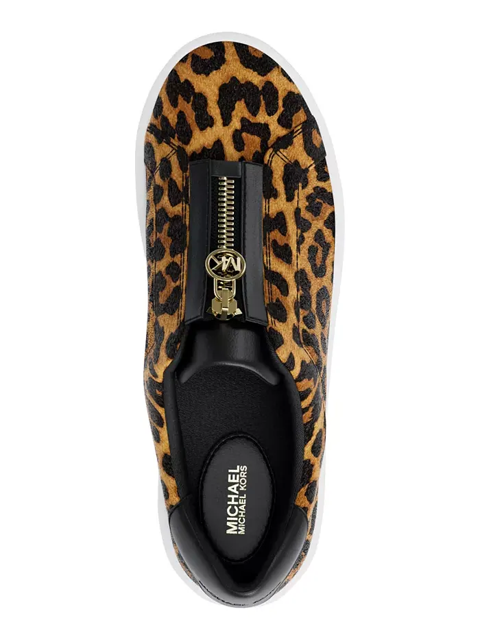 Женские кожаные слипоны Keaton на молнии Michael Kors — изображение 4 из 5, коричневый