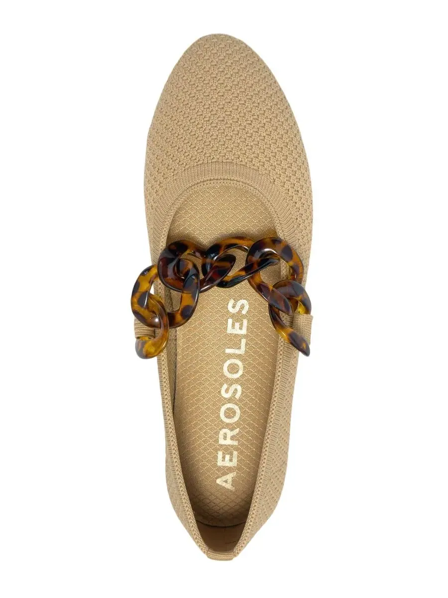 Женские вязаные балетки Alanisette без шнурков Aerosoles — изображение 4 из 6, бежевый
