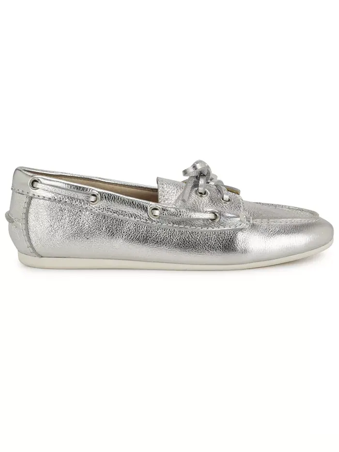 Женские слипоны Nine West Yacht, серебряные — изображение 2 из 5, серебристый