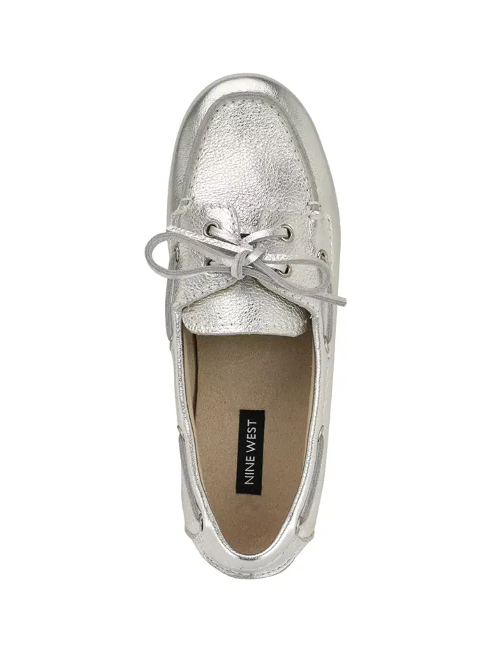Женские слипоны Nine West Yacht, серебряные — изображение 4 из 5, серебристый
