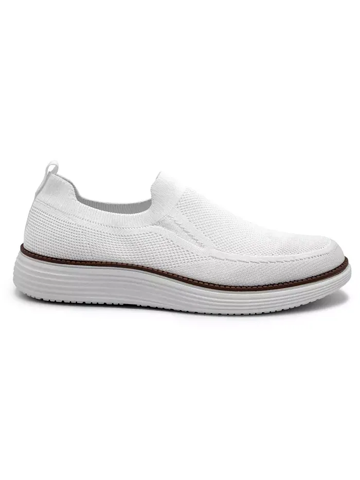 Мужские слипоны Olney из трикотажа Akademiks — изображение 4 из 7, белый