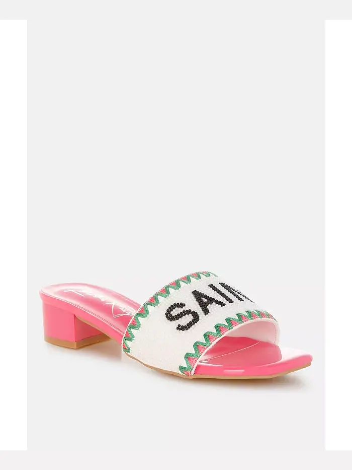 Poshta Saint Tropez Босоножки-слипоны с бисером London Rag — изображение 4 из 4, розовый