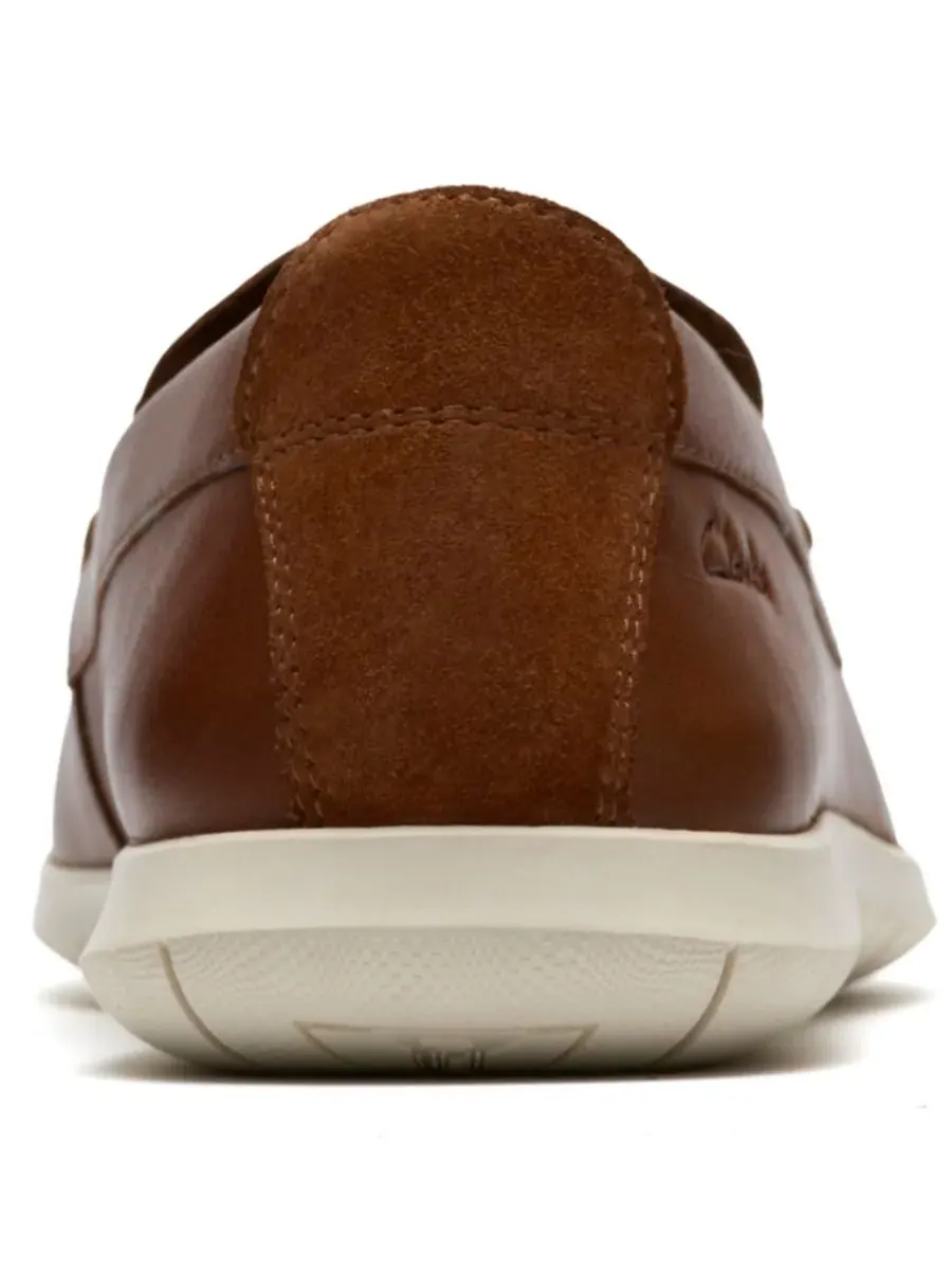 Слипоны мужские Clarks Flexway Step Shoes, кожаные — изображение 3 из 6, бежевый/бежевый
