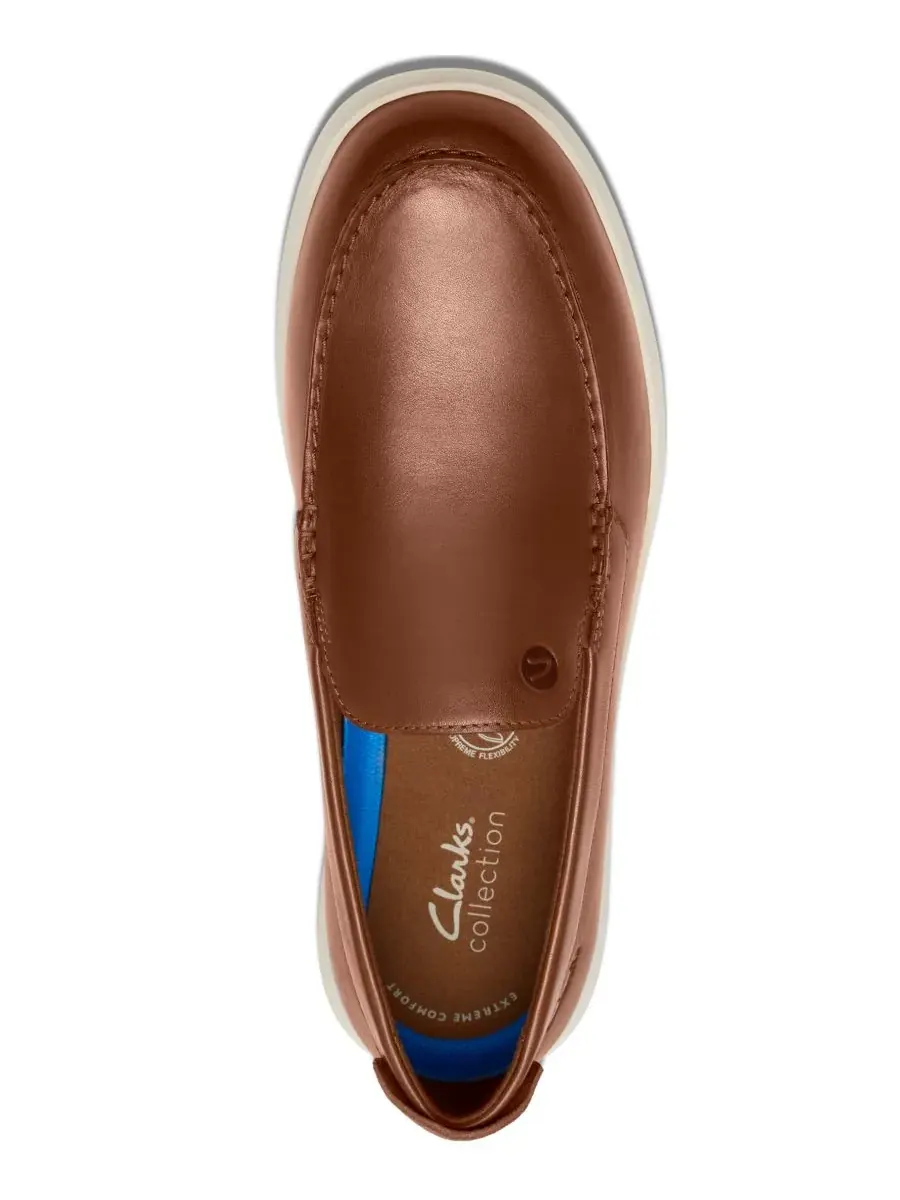 Слипоны мужские Clarks Flexway Step Shoes, кожаные — изображение 4 из 6, бежевый/бежевый