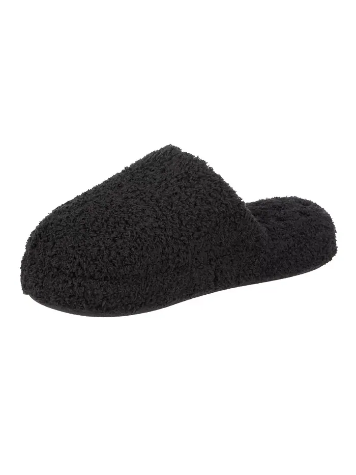 Женские уютные плюшевые махровые слипоны Joey Clog Isotoner Signature — изображение 5 из 6, черный