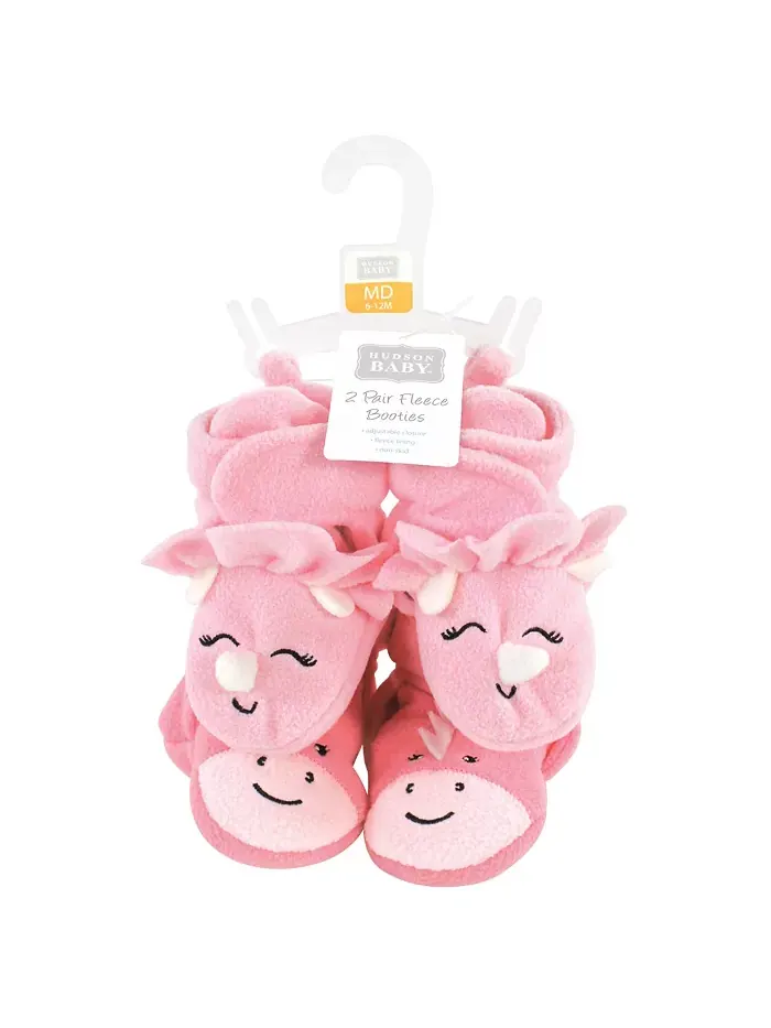 Пинетки из флиса для девочек Hudson Baby — изображение 2 из 4, розовый