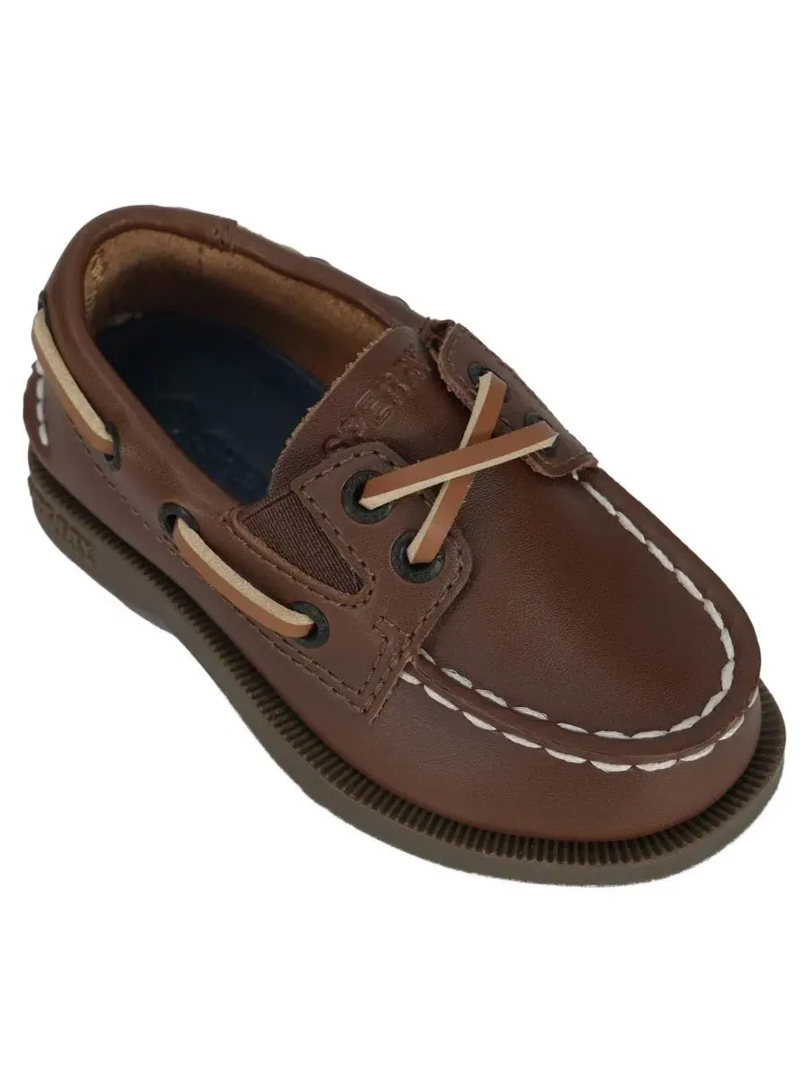 Мокасины-топсайдеры для малышей с эластичной вставкой Sperry — изображение 1 из 7, коричневый