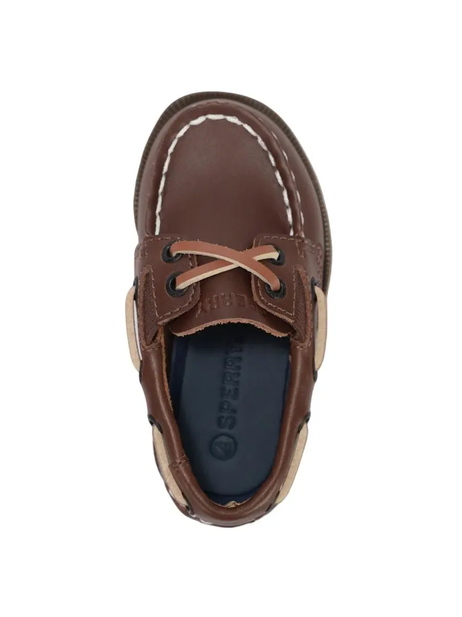 Мокасины-топсайдеры для малышей с эластичной вставкой Sperry — изображение 3 из 7, коричневый
