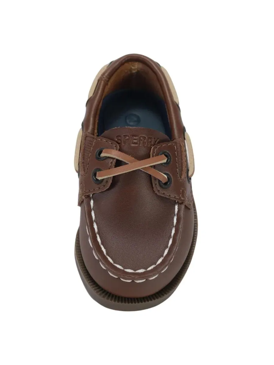 Мокасины-топсайдеры для малышей с эластичной вставкой Sperry — изображение 4 из 7, коричневый