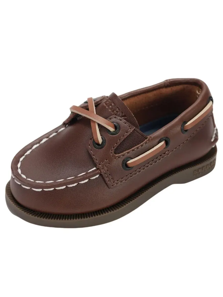 Мокасины-топсайдеры для малышей с эластичной вставкой Sperry — изображение 6 из 7, коричневый