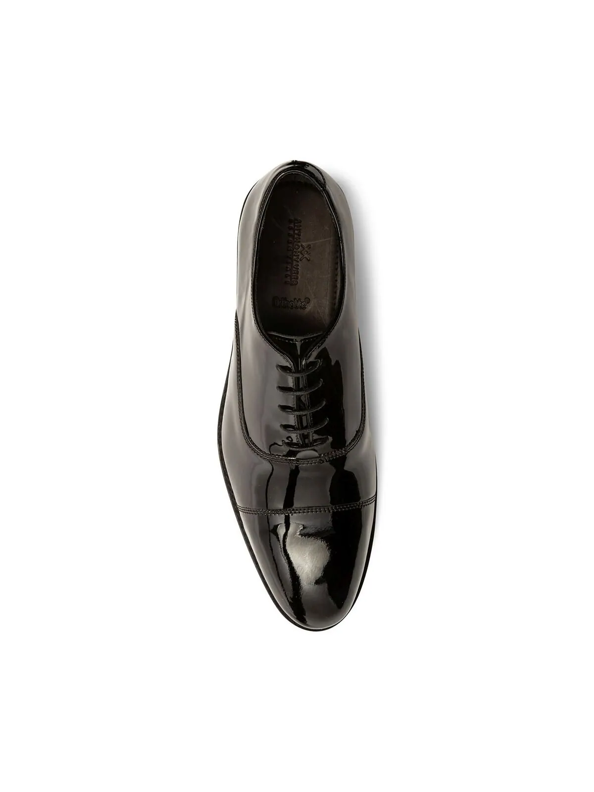 Мужские кожаные модельные туфли-оксфорды clinton tux cap-toe Anthony Veer — изображение 4 из 5, черный