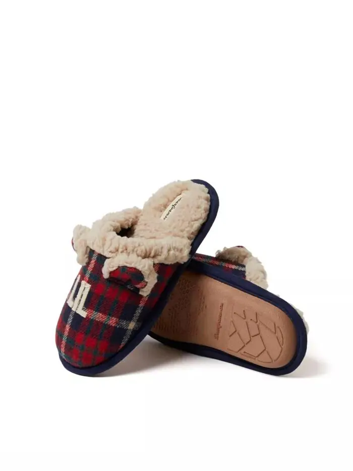 Детские домашние тапочки Lil Bear в клетку Dearfoams — изображение 3 из 5