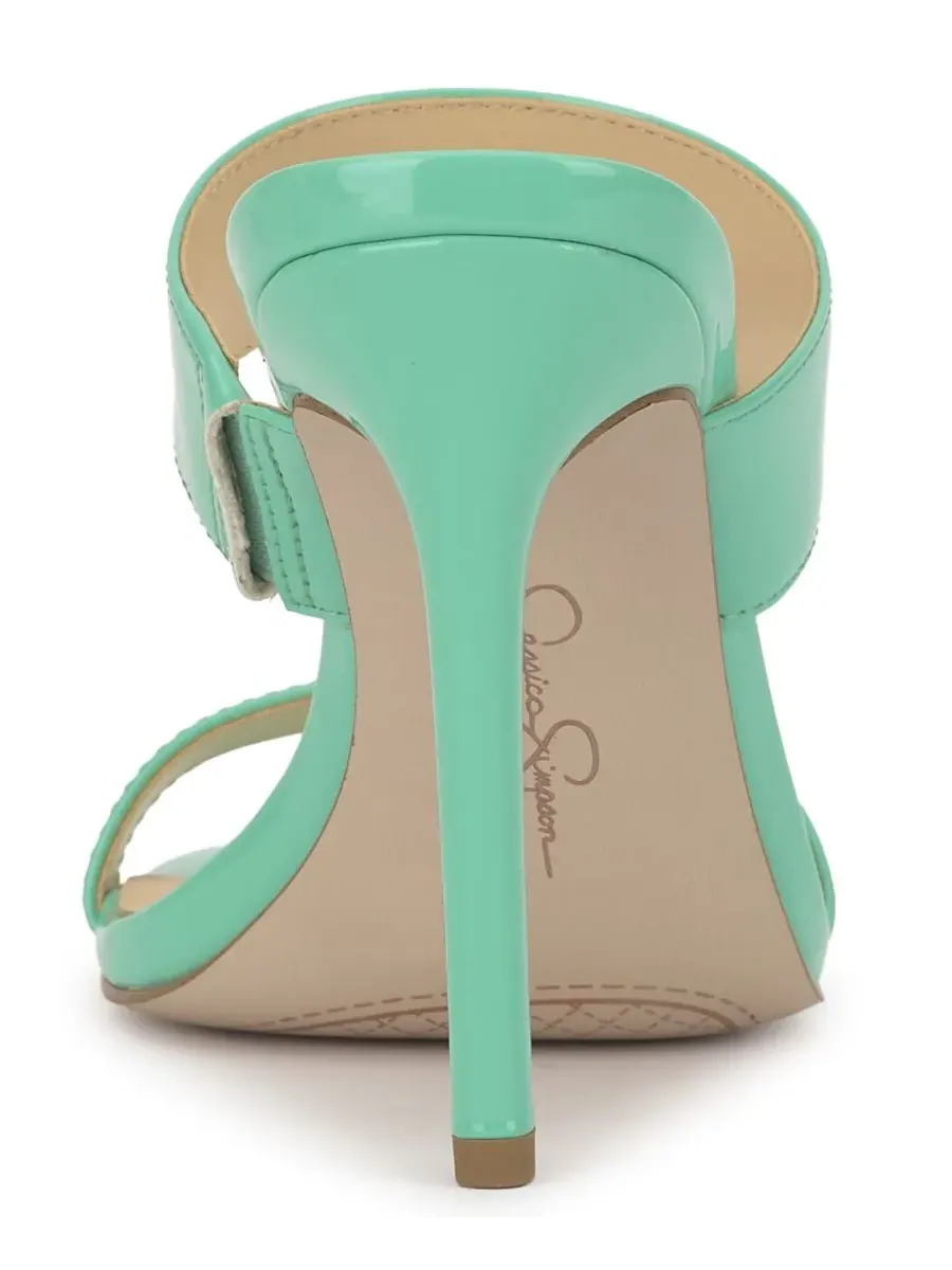 Женские сандалии-шпильки Orizell с двойной резинкой Jessica Simpson, Summer Seafoam Patent — изображение 3 из 5