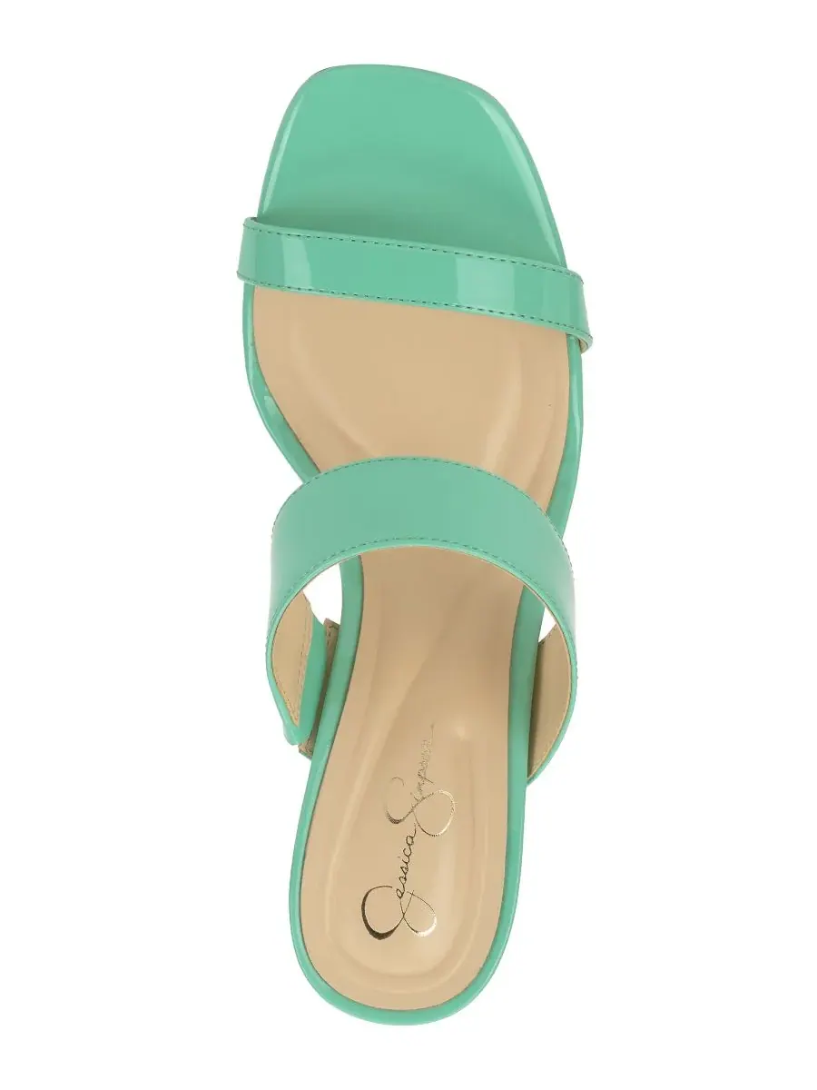 Женские сандалии-шпильки Orizell с двойной резинкой Jessica Simpson, Summer Seafoam Patent — изображение 4 из 5