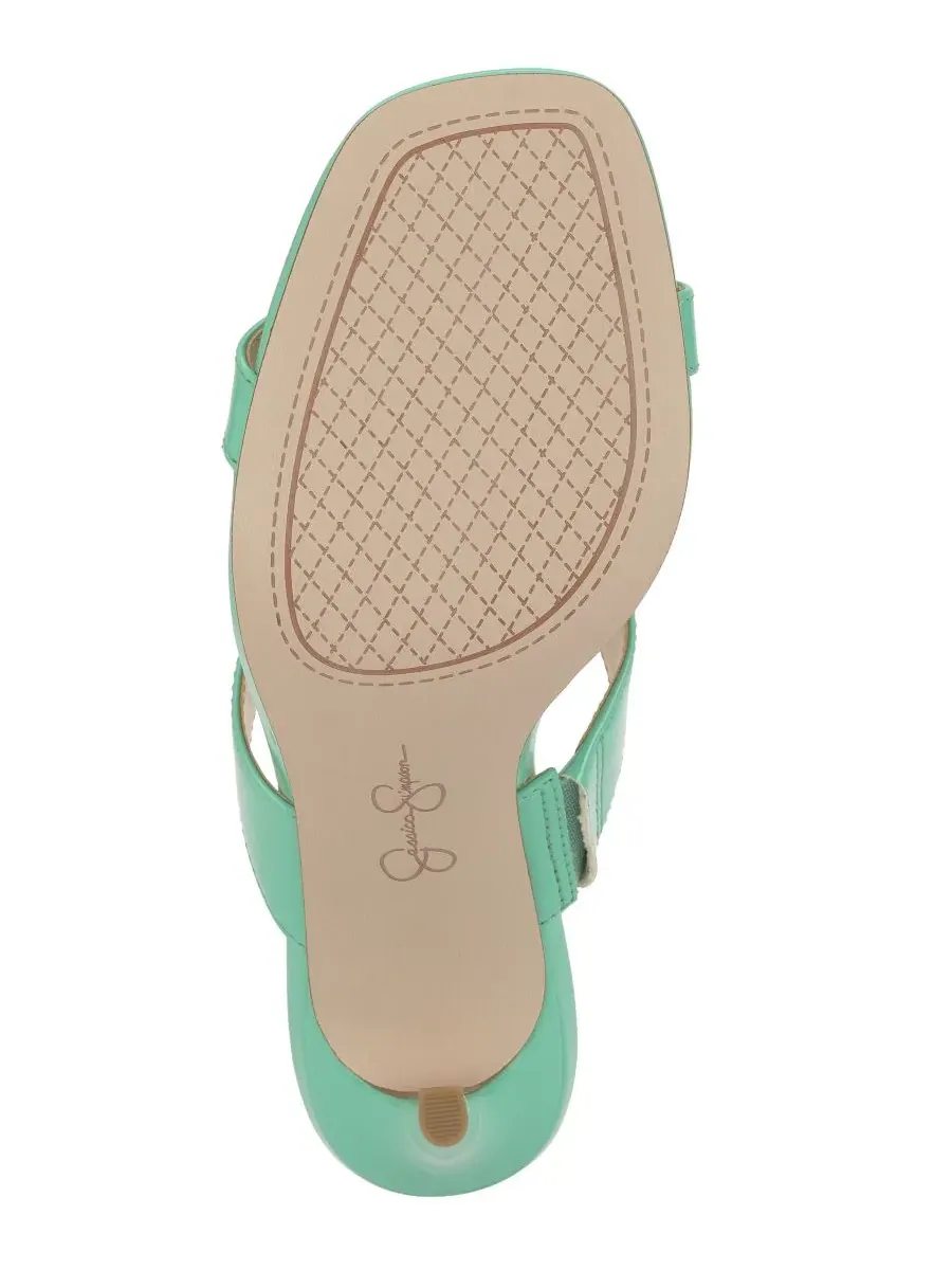Женские сандалии-шпильки Orizell с двойной резинкой Jessica Simpson, Summer Seafoam Patent — изображение 5 из 5