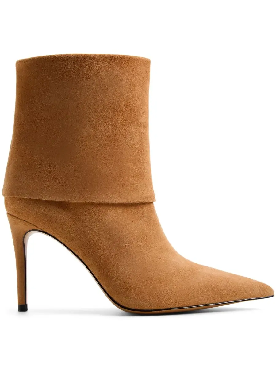 Ботинки на каблуке с острым носком Esmee Cuff Slip-On ALDO, Butterscotch Suede — изображение 2 из 5