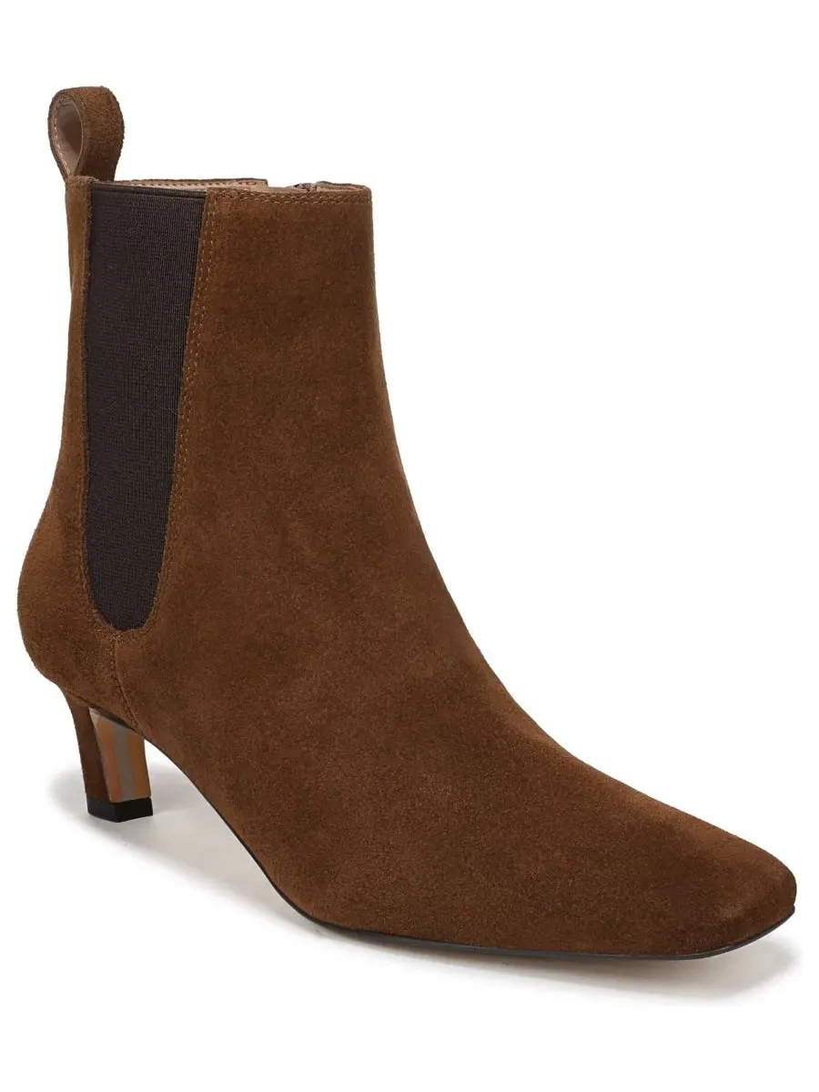 Ботинки с каблуком-рюмочкой Peony Sam Edelman, Warm Nutmeg Suede — изображение 1 из 5