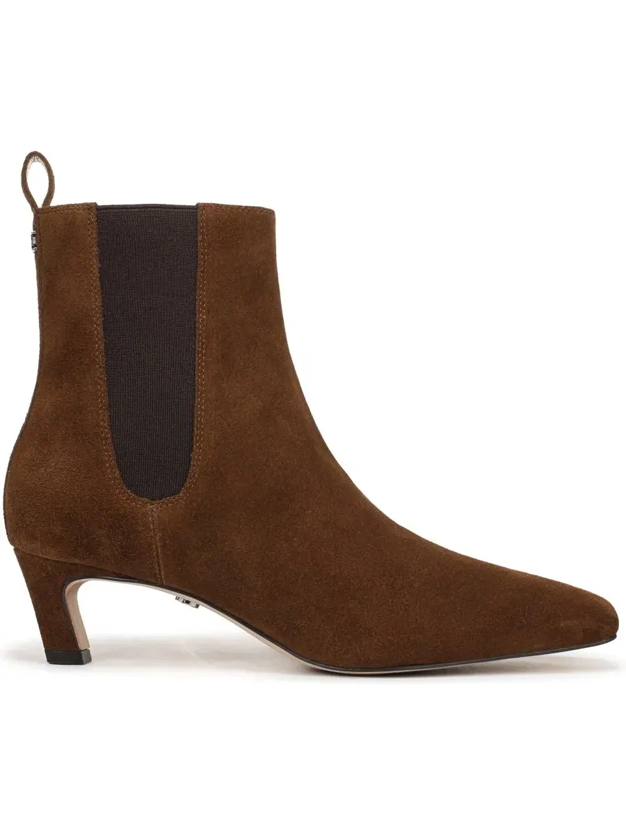 Ботинки с каблуком-рюмочкой Peony Sam Edelman, Warm Nutmeg Suede — изображение 2 из 5
