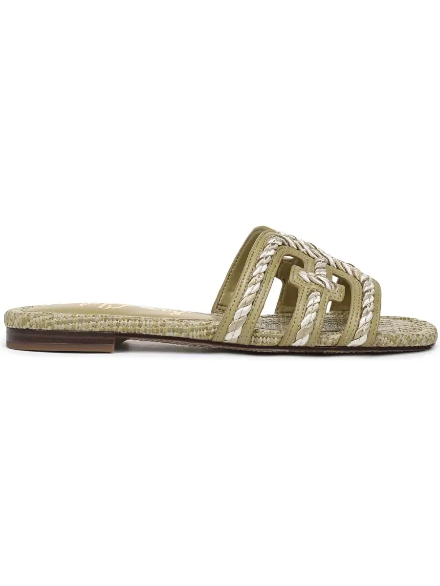Женские сандалии Bay Twist Slide Flat Sam Edelman, Washed Sage Faux Raffia — изображение 2 из 5