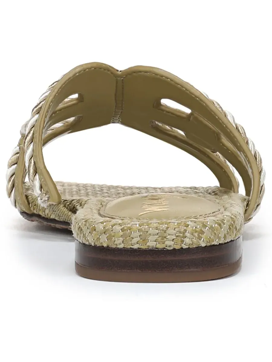 Женские сандалии Bay Twist Slide Flat Sam Edelman, Washed Sage Faux Raffia — изображение 3 из 5