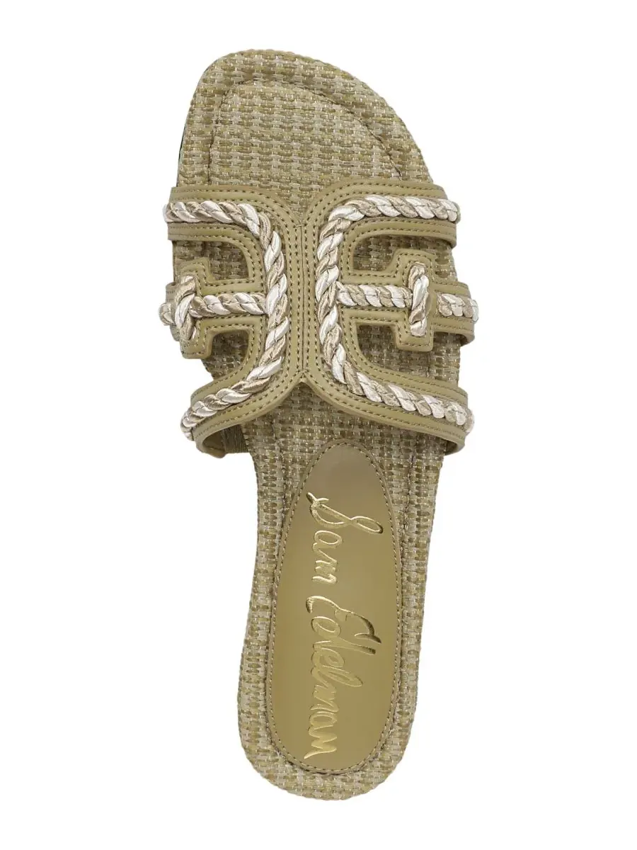 Женские сандалии Bay Twist Slide Flat Sam Edelman, Washed Sage Faux Raffia — изображение 4 из 5