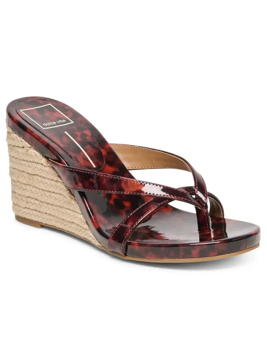 Сандалии-эспадрильи на танкетке Helan Dolce Vita, Tortoise Patent Leather