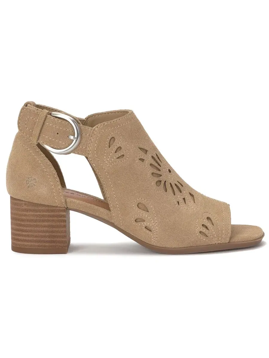 Женские ботинки-челси Cormyn Cutout Square Toe Lucky Brand, Distressed Natural Suede — изображение 2 из 5