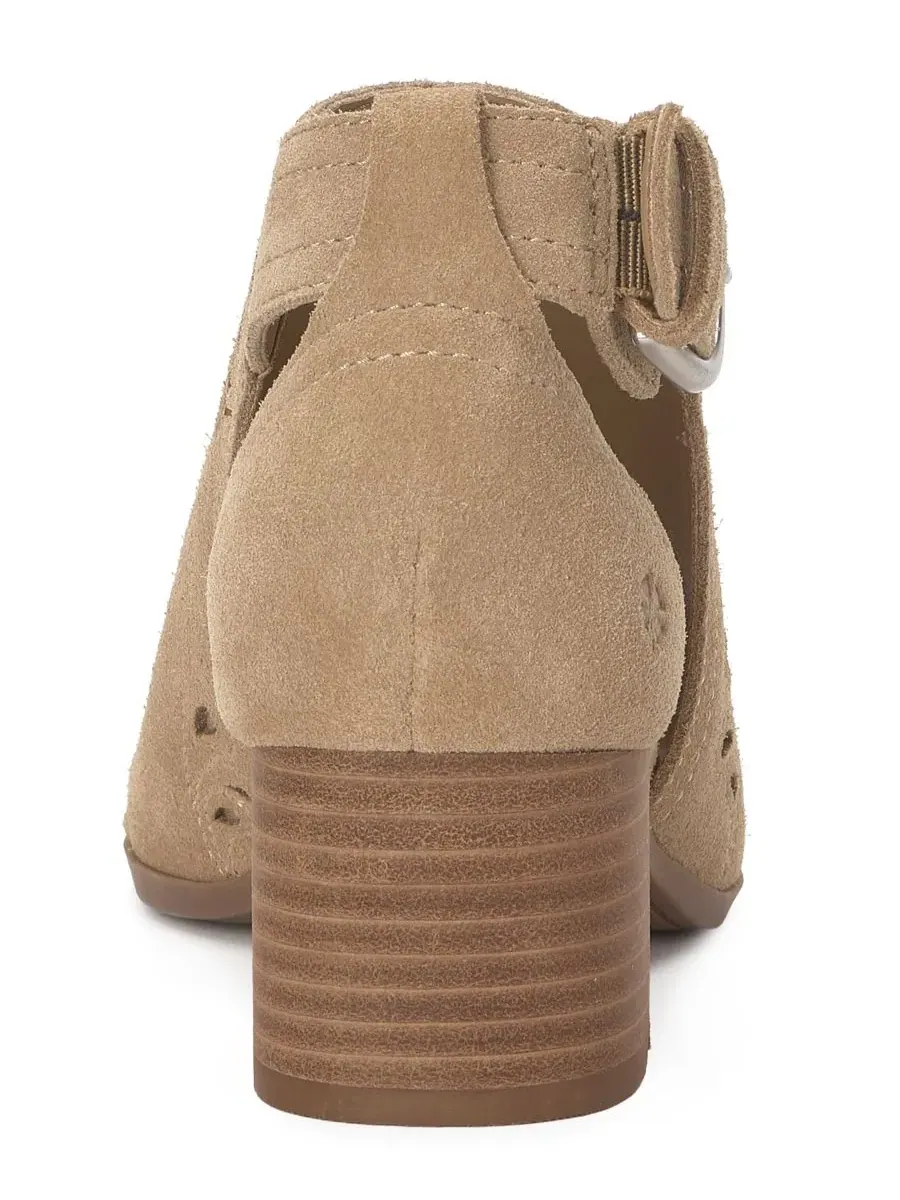 Женские ботинки-челси Cormyn Cutout Square Toe Lucky Brand, Distressed Natural Suede — изображение 3 из 5