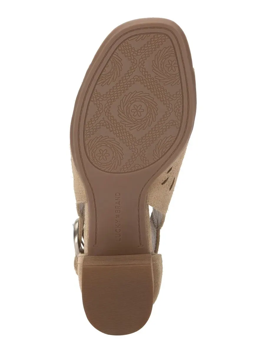 Женские ботинки-челси Cormyn Cutout Square Toe Lucky Brand, Distressed Natural Suede — изображение 5 из 5