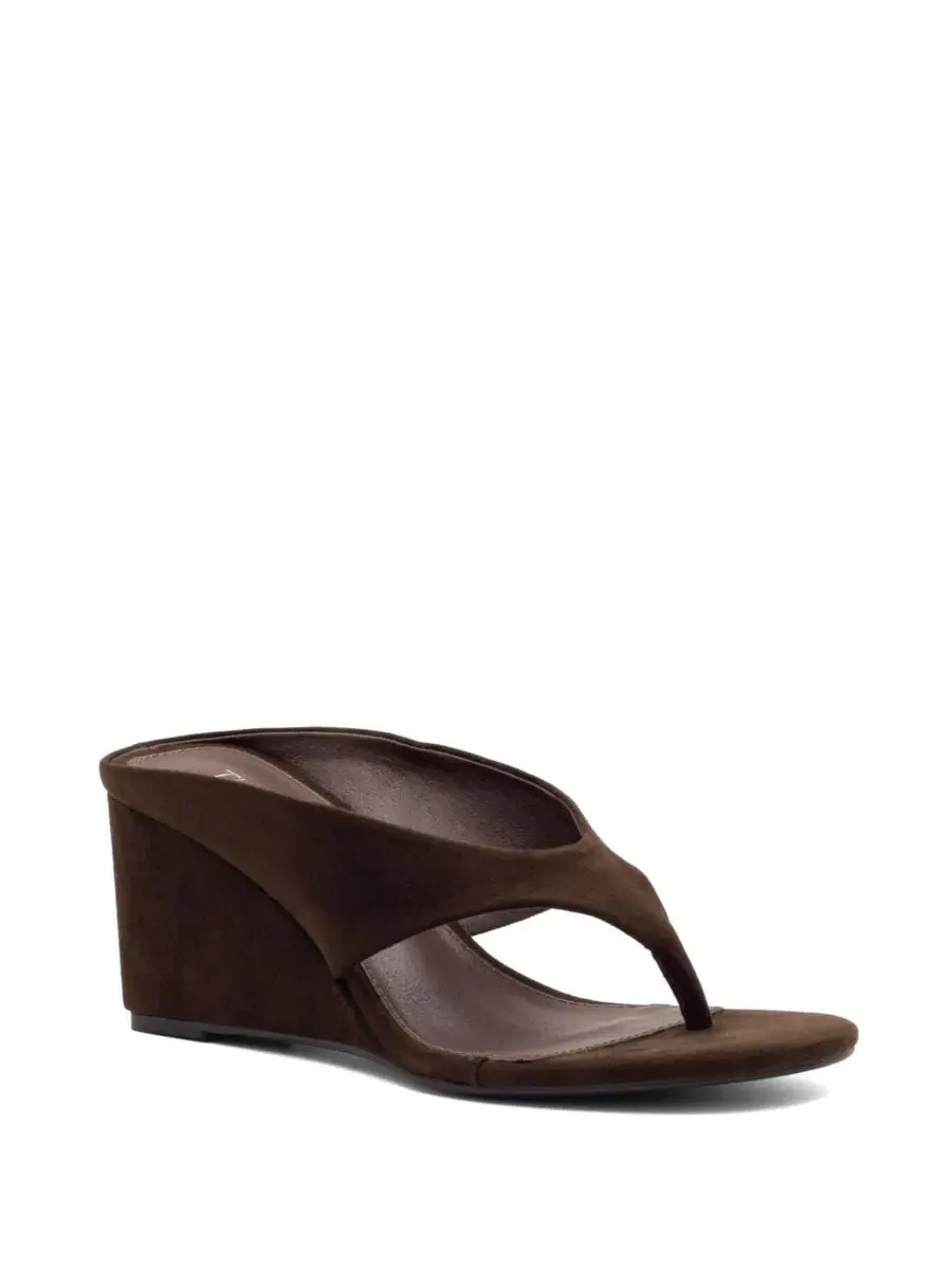 Босоножки на танкетке Sera Wedge Thong Heel Therapy Australia, Chocolate Microsuede — изображение 1 из 6