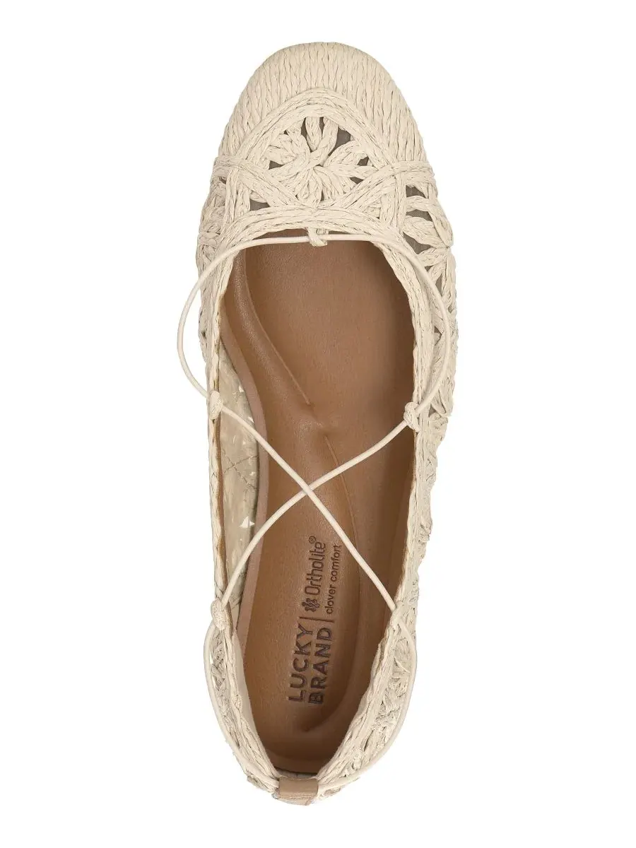 Женские балетки Tennyr на шнуровке из рафии Lucky Brand, Natural Tuscany Sundial Crochet — изображение 4 из 6