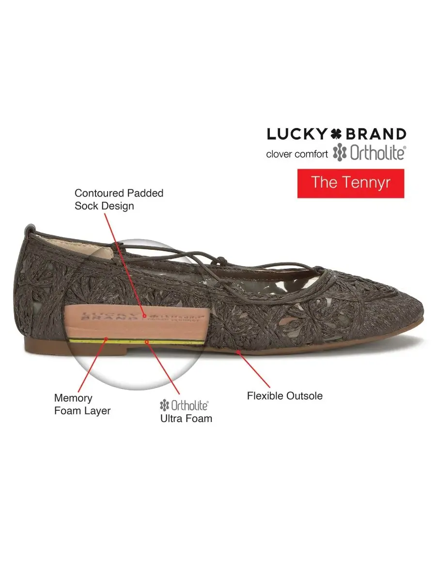 Женские балетки Tennyr на шнуровке из рафии Lucky Brand, Natural Tuscany Sundial Crochet — изображение 6 из 6
