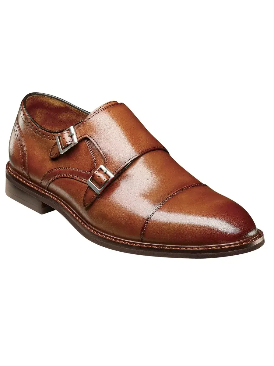Туфли Boswell Cap-Toe Double Monk Strap Stacy Adams, Rustcopper