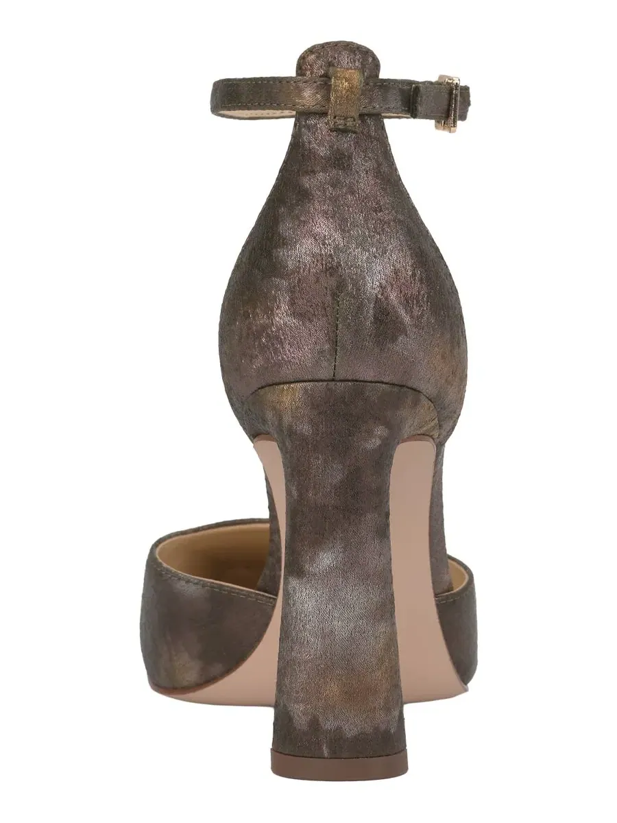 Туфли-лодочки Kelusa на каблуке-лезвии Jessica Simpson, Metallic Combo Sateen — изображение 3 из 5