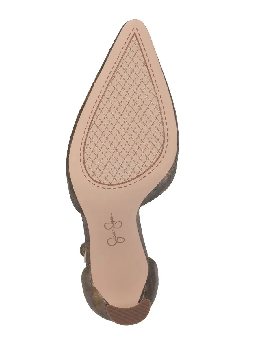 Туфли-лодочки Kelusa на каблуке-лезвии Jessica Simpson, Metallic Combo Sateen — изображение 5 из 5