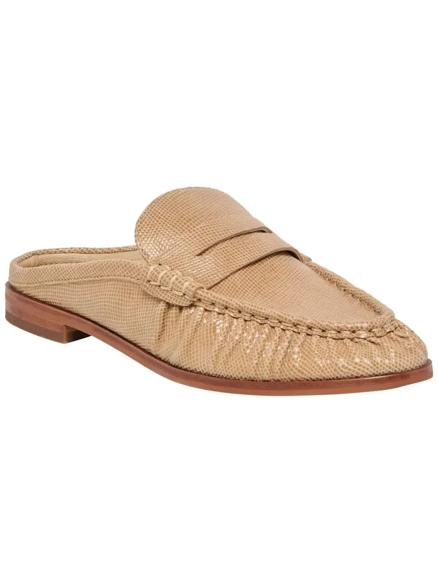 Туфли-мюли на плоском ходу Betzy Dolce Vita, Latte Embossed Leather — изображение 1 из 7