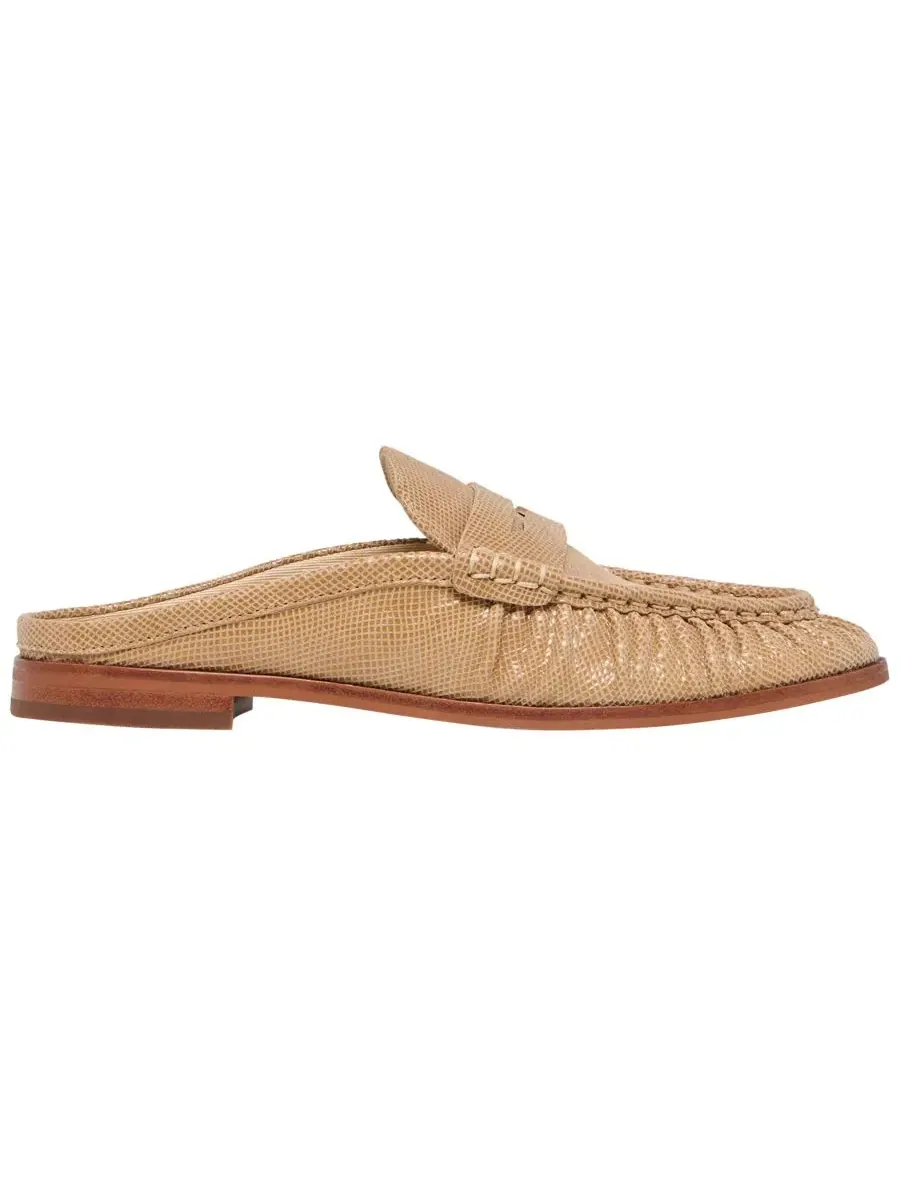 Туфли-мюли на плоском ходу Betzy Dolce Vita, Latte Embossed Leather — изображение 2 из 7