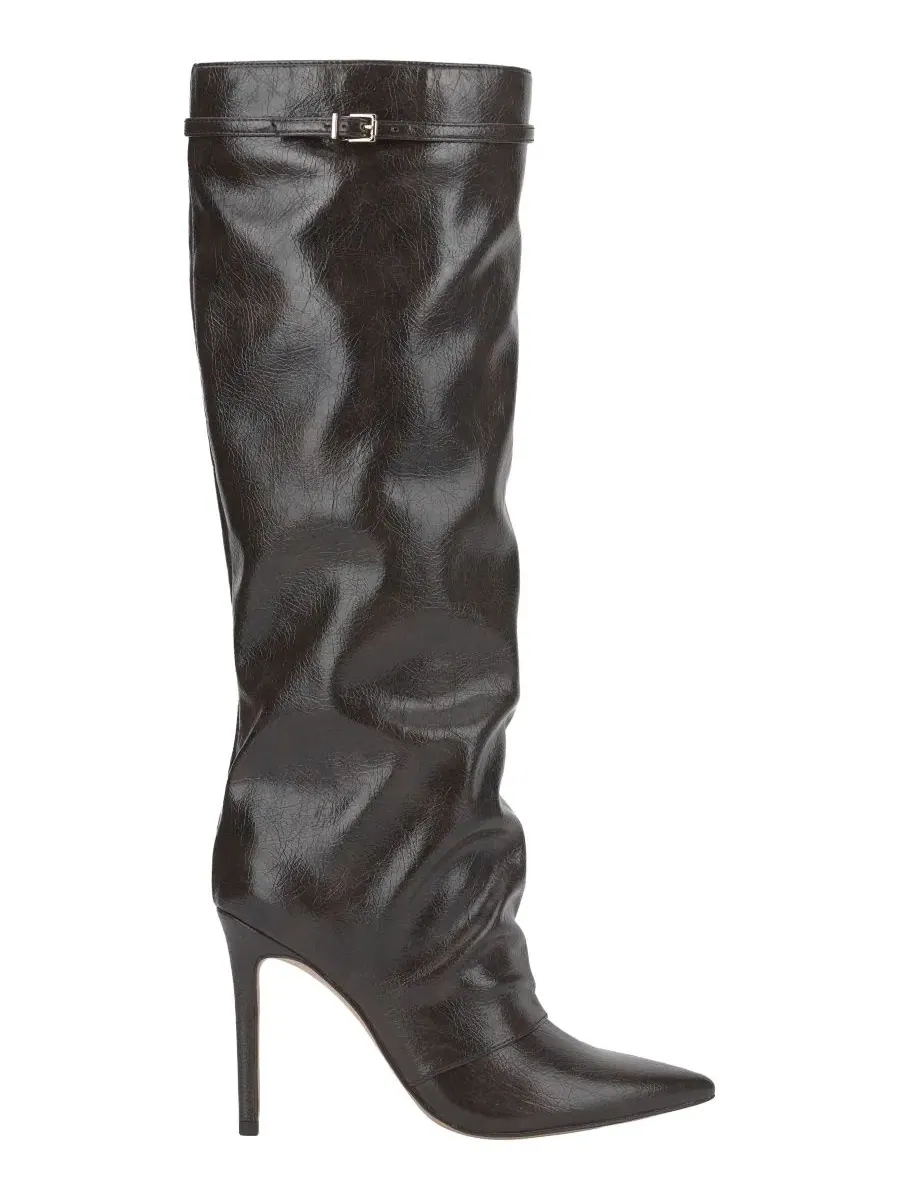 Ботинки Paeril Buckle Slouch Stiletto на каблуке Jessica Simpson, Dark Truffle Distressed Patent — изображение 2 из 5