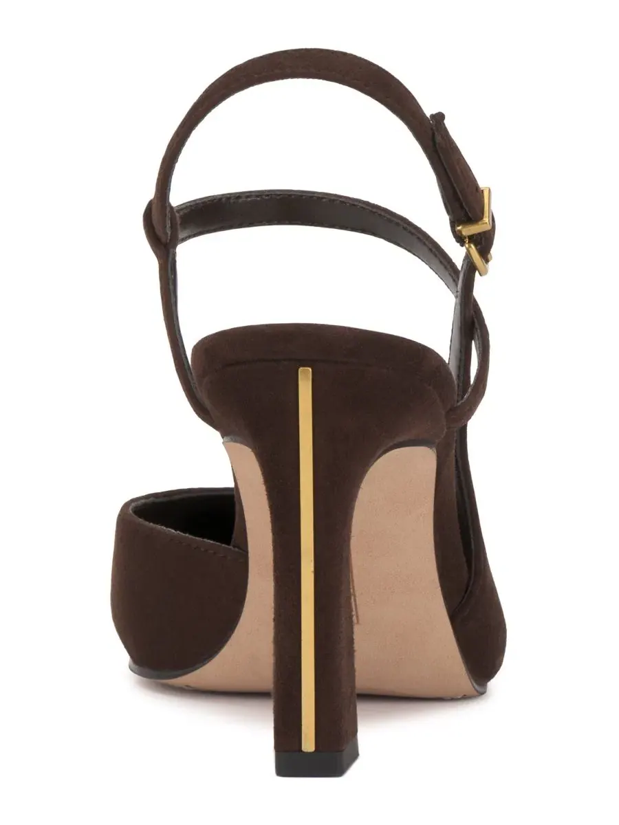 Туфли-лодочки Bevarin Strappy Dress Pumps Vince Camuto, Brownie Suede — изображение 3 из 5