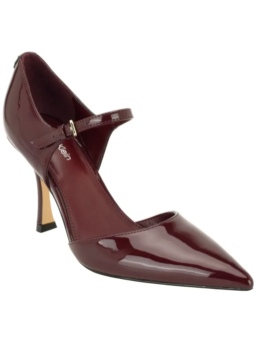 Туфли-лодочки Brynia с острым мысом и ремешком на каблуке-шпильке Calvin Klein, True Garnet Patent