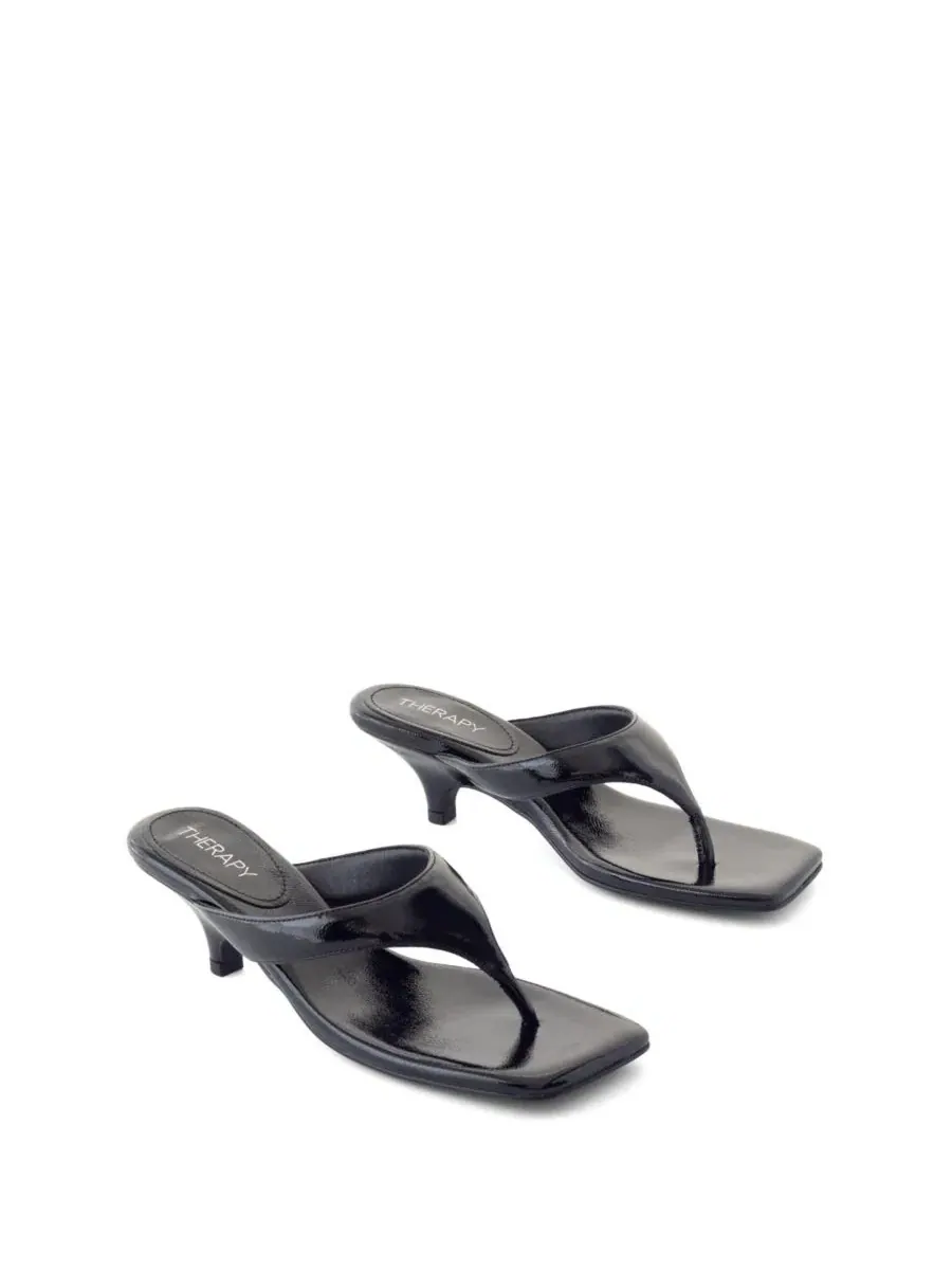 Женские босоножки на каблуке с открытым носком, North Therapy Australia, Butter Crinkled Patent Pu — изображение 4 из 5