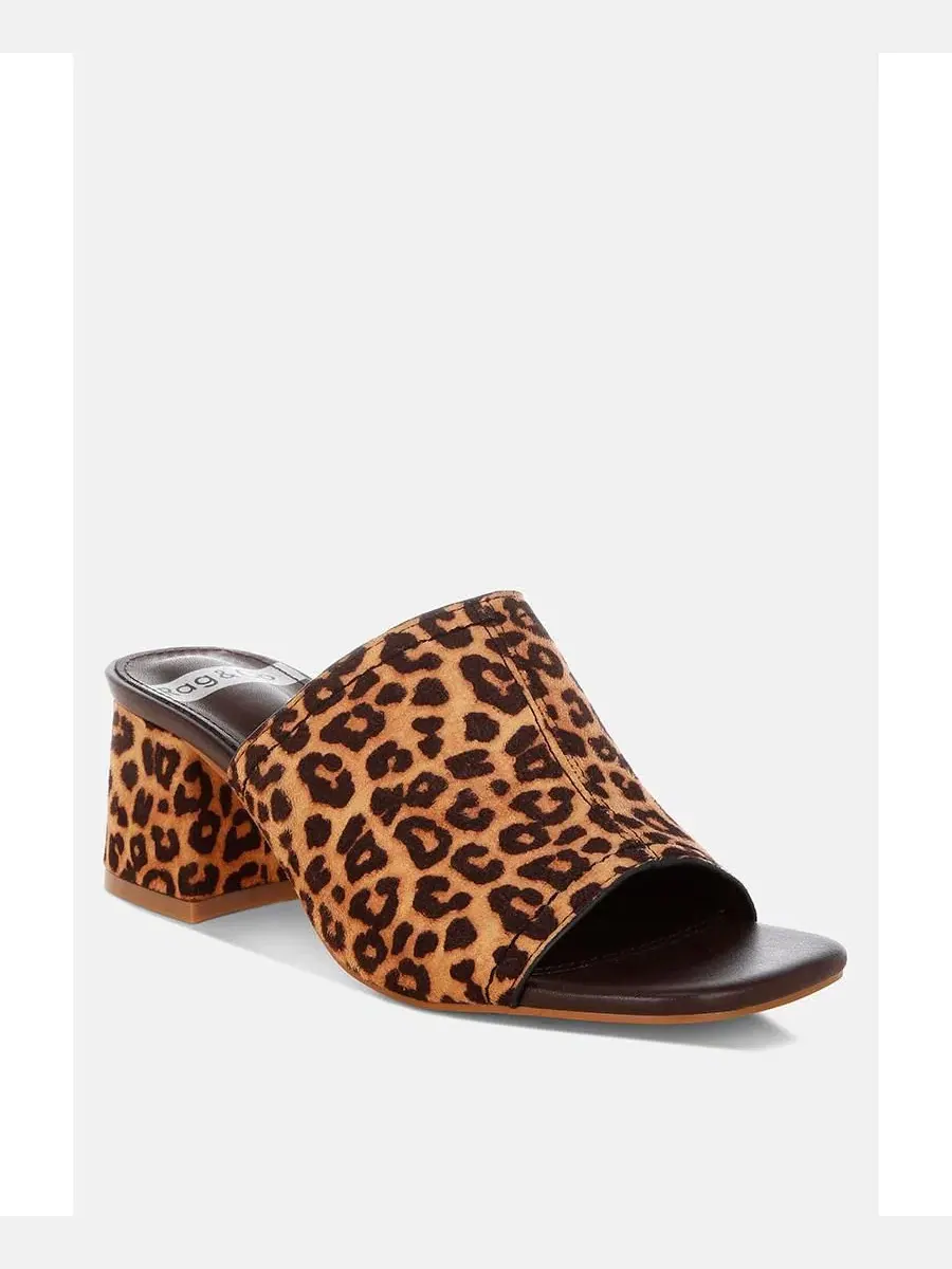 Женские туфли на каблуке Rag and Co Carmila с квадратным носком Rag & Co, Leopard Polyurethane